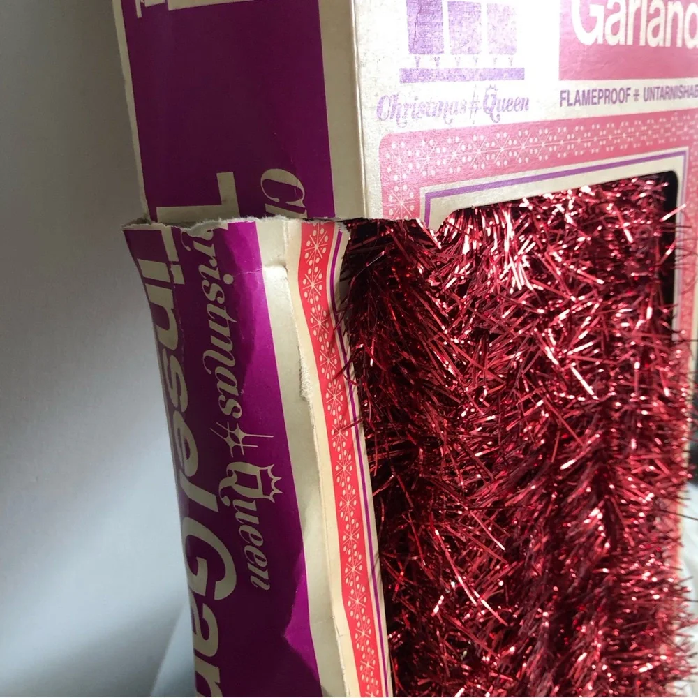 Vintage Super Drape Tinsel Garland Flameproof Tarnish Proof 25FT x2